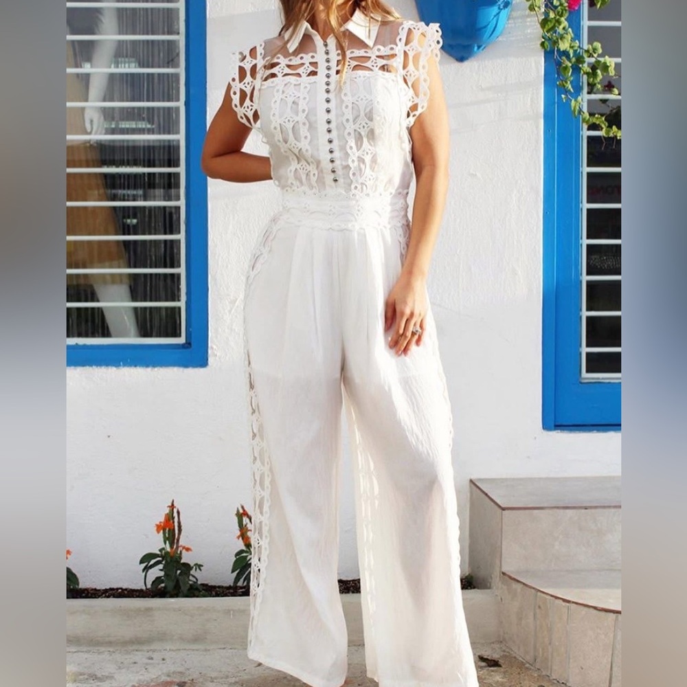 Elegant White Lace Jumpsuit